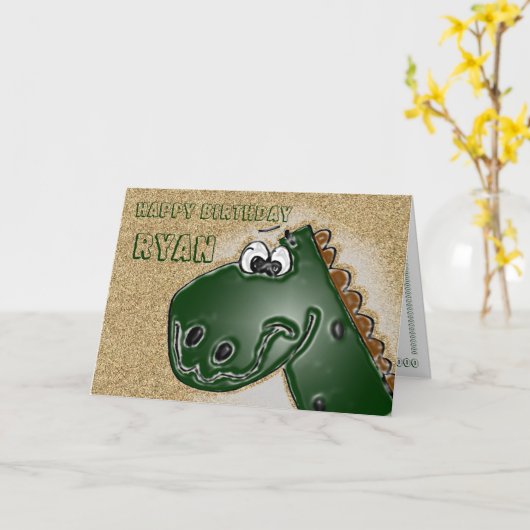 3D Dinosaurier Geburtskarte Karte (Gelbe Blume)