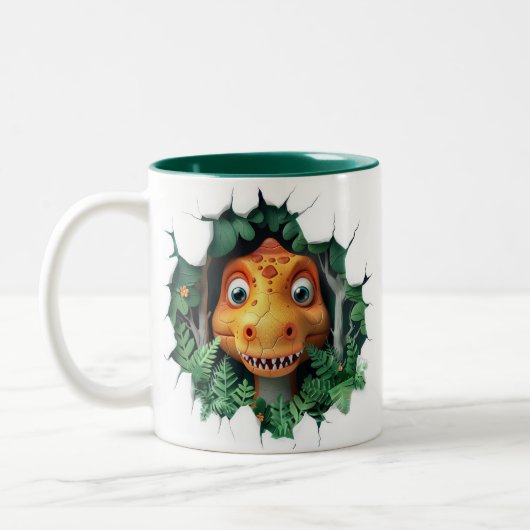 3D Dinosaurier Hot Cocoa Kinder Zweifarbige Tasse (Links)