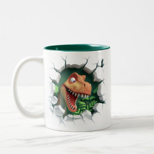 3D Dinosaurier Hot Cocoa Kinder Zweifarbige Tasse (Links)