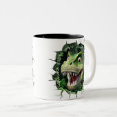 3D Dinosaurier Hot Cocoa Kinder Zweifarbige Tasse (VorderseiteRechts)