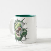 3D Dinosaurier Hot Cocoa Kinder Zweifarbige Tasse (Vorderseite Links)