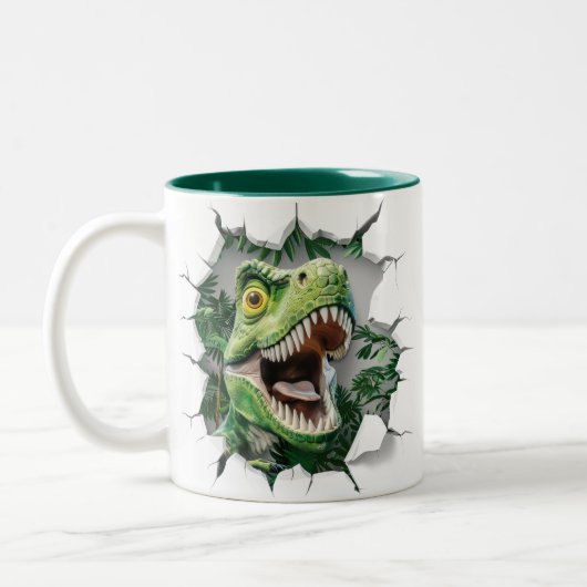 3D Dinosaurier Hot Cocoa Kinder Zweifarbige Tasse (Links)