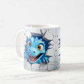 3D Dinosaurier Loch in einer Wall-Tasse: Quirky un Kaffeetasse (Vorderseite Links)