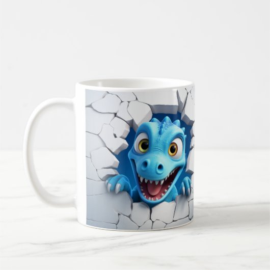 3D Dinosaurier Loch in einer Wall-Tasse: Quirky un Kaffeetasse (Links)