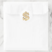 3D-Dollar Runder Aufkleber (Tasche)