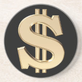 3D-Dollar Sandstein Untersetzer (Vorne)