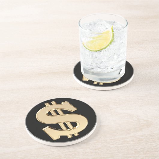 3D-Dollar Sandstein Untersetzer (Seite)