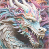 3D-Drachen und Blume - Vinyl-Aufkleber nach Maß ge Aufkleber (Vorderseite)