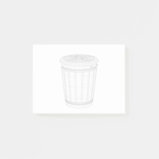 3D-Drahtmodell von Müllhalde Post-it Klebezettel (Vorderseite)