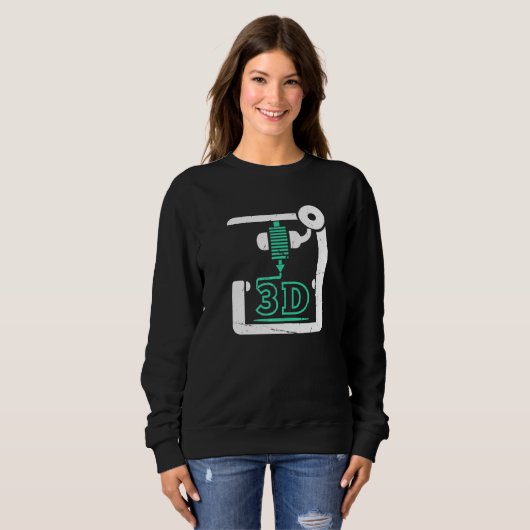 3D-Drucker, CNC G-Code 3d-Drucker Sweatshirt (Vorne ganz)