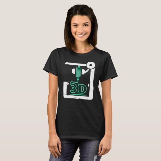 3D-Drucker, CNC G-Code 3d-Drucker T-Shirt (Vorne ganz)