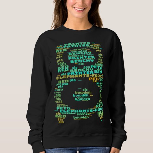 3D-Drucker Hot-End-Wortwolke 1 Sweatshirt (Vorderseite)
