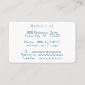 3D-Druckmaschine Visitenkarte (Rückseite)