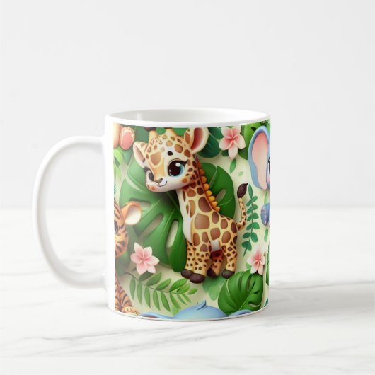 3D Dschungeltiere Kaffeetasse (Links)