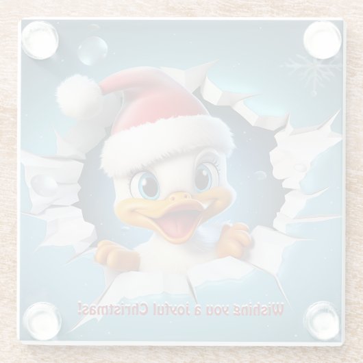 3D Duck Christmas Glasuntersetzer (Rückseite)