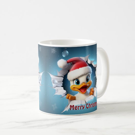 3D Duck Christmas Kaffeetasse (VorderseiteRechts)