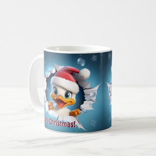 3D Duck Christmas Kaffeetasse (Vorderseite Links)