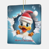 3D Duck Christmas Keramikornament (Links)