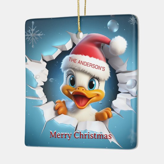 3D Duck Christmas Keramikornament (Links)