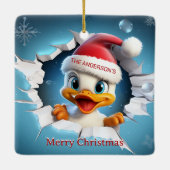 3D Duck Christmas Keramikornament (Rückseite)