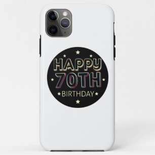 3D dunkelfarbig rund glücklich 70. Geburtstag Case-Mate iPhone Hülle