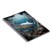 3D Dunkler Unterwasserhai Notizblock (Rechte Seite)