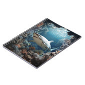 3D Dunkler Unterwasserhai Notizblock (Linke Seite)