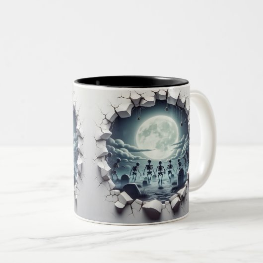 3D Eerie Zweifarbige Tasse (VorderseiteRechts)