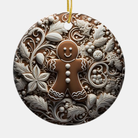 3D Effect Gingerbread Ornament | Custom Name (Vorne)