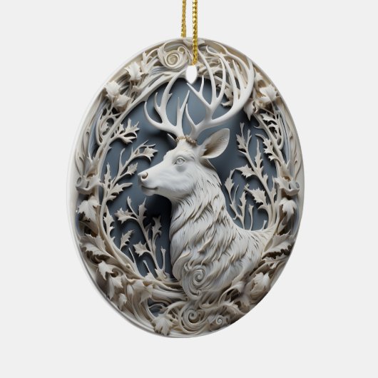 3D Effect Reindeer Ornament | Custom Name (Rechts)