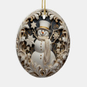 3D Effect Snowman Christmas Ornament | Custom name (Rechts)
