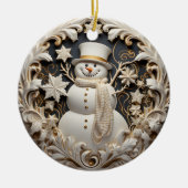3D Effect Snowman Christmas Ornament | Custom name (Vorne)