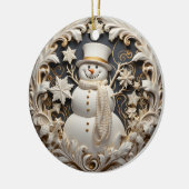 3D Effect Snowman Christmas Ornament | Custom name (Links)