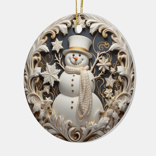 3D Effect Snowman Christmas Ornament | Custom name (Links)