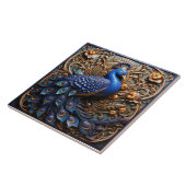 3D-Effekt Blau-Pfau, Barock Fliese (Seite)
