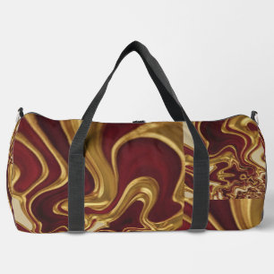 3D-Effekt Karmesinrot und Gold Luxus-Reise Duffle Bag