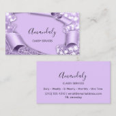 3D-Effekt §Makeup Event Planner Lila Glitzer Visitenkarte (Vorne/Hinten)