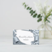 3D-Effekt Makeup Künstler GLITZER GRAU BLAU White Visitenkarte (Stehend Vorderseite)