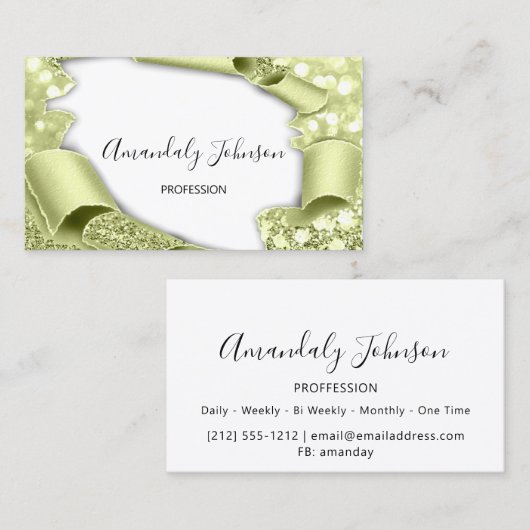 3D-Effekt Makeup-Künstler-Minze weiß Visitenkarte (Vorne/Hinten)