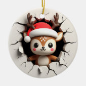 3D-Effekt Rentier nicht richtig 3D Keramik Ornament (Vorne)