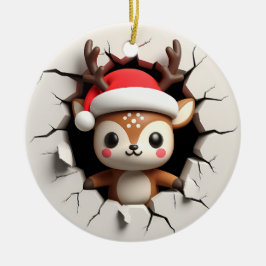 3D-Effekt Rentier nicht richtig 3D Keramik Ornament