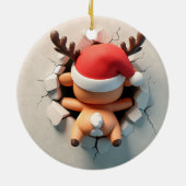 3D-Effekt Rentier nicht richtig 3D Keramik Ornament (Hinten)