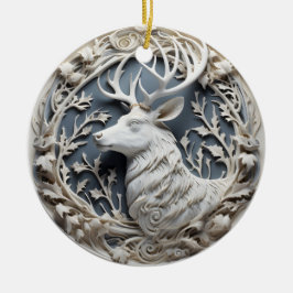 3D-Effekt-Rentier-Ornament | Benutzerdefinierter N Keramik Ornament