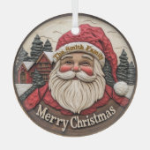 3D-Effekt Santa Glass Ornament - Anpassbar (Vorderseite)
