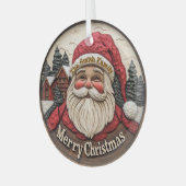 3D-Effekt Santa Glass Ornament - Anpassbar (Vorderseite links)
