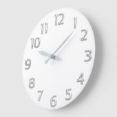 3D-Effekt Silbergrau-Minimalismus Moderner Weiß Große Wanduhr (Winkel)