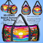 3D-Effekt, Sonnenuntergang Blume Wolkenmalerei Duffle Bag