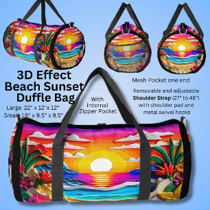 3D-Effekt, Sonnenuntergang Blume Wolkenmalerei Duffle Bag