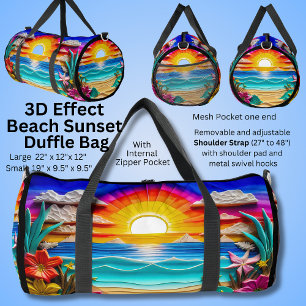 3D-Effekt, Sonnenuntergang Blume Wolkenmalerei Duffle Bag