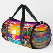 3D-Effekt, Sonnenuntergang Blume Wolkenmalerei Duffle Bag (Rechte Ecke)